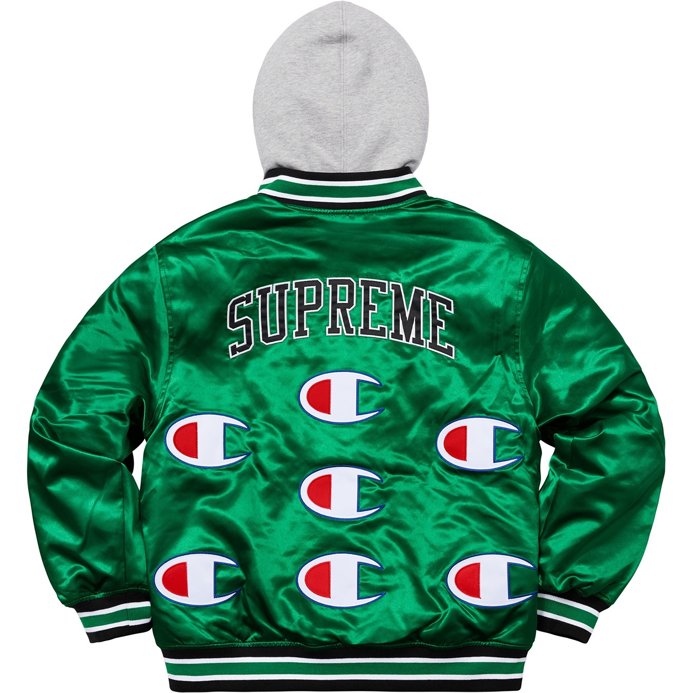 Supreme®/Champion® Hooded Satin Varsity Jacket view 7